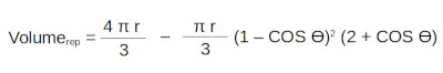 equation for the volume associated with the repulsive force